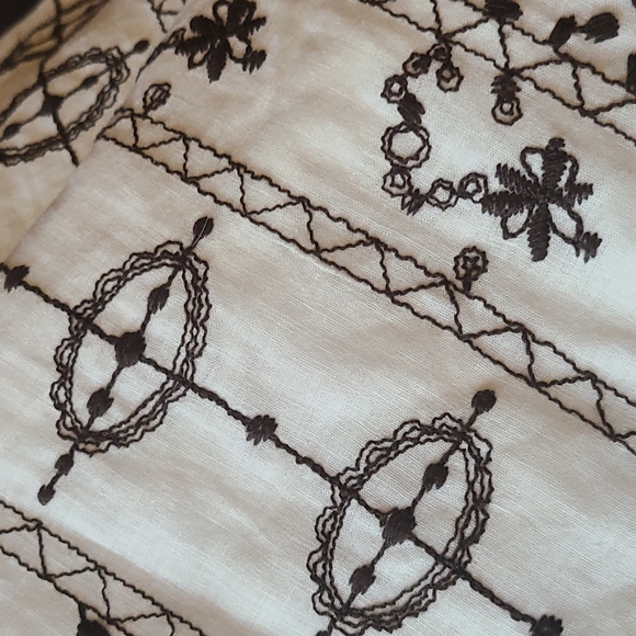 ANN TAYLOR LOFT Linen Embroidered A line Skirt - Picture 3 of 4